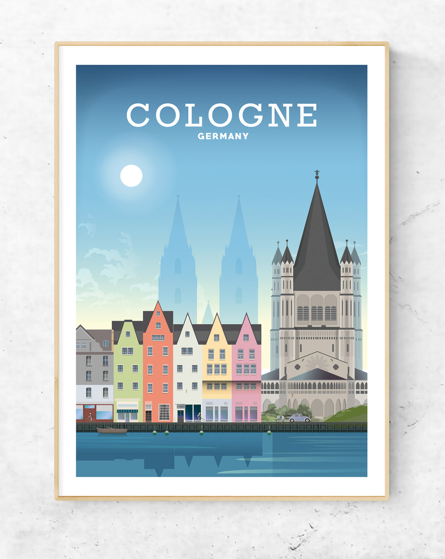 Cologne Poster, Cologne Germany Poster, Travel Art