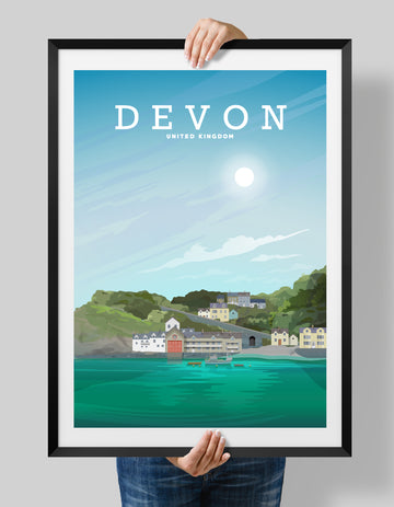 Clovelly Devon, Devon Poster, Devon UK Print