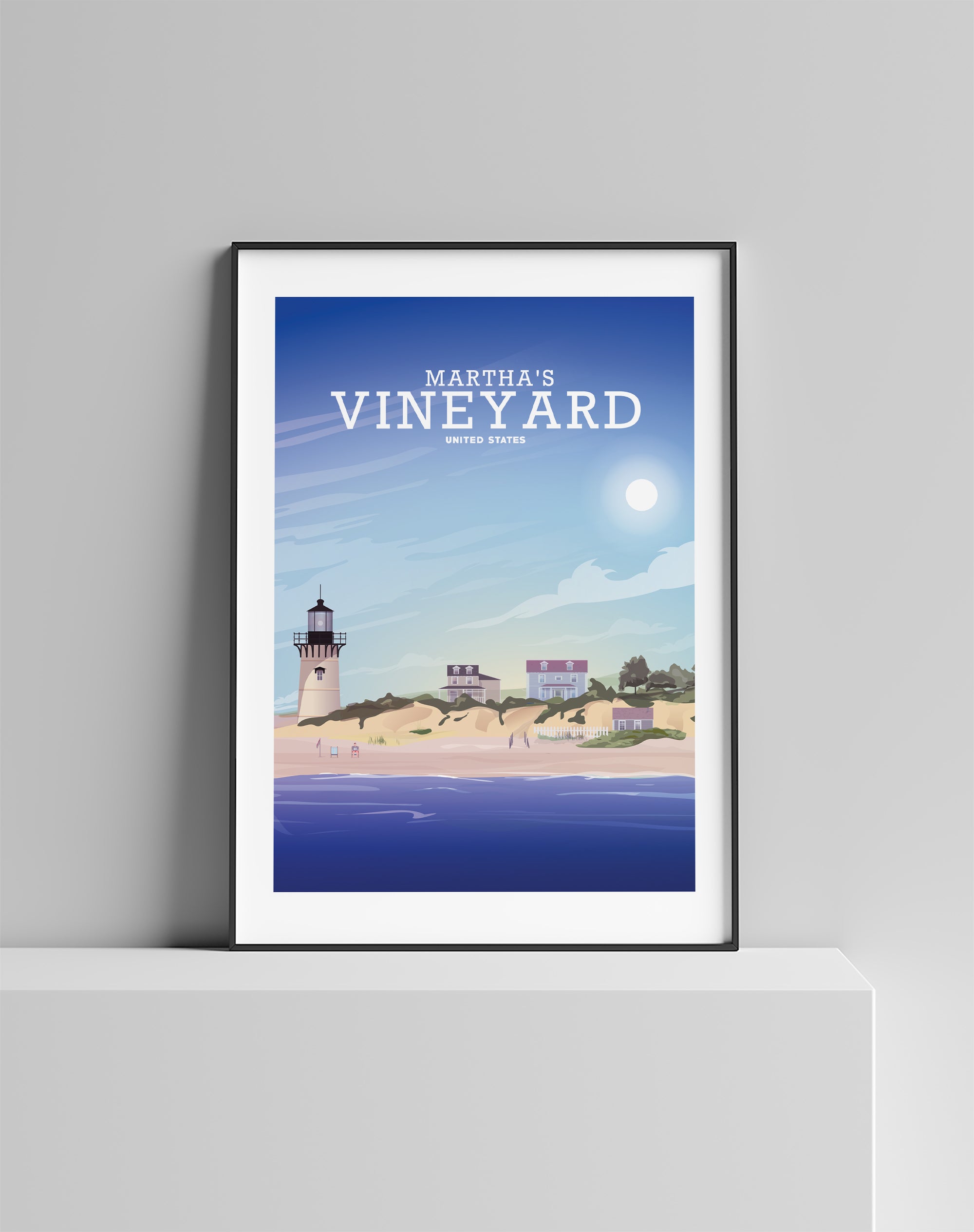 Martha's Vineyard Print, Cape Cod Poster Hill View Prints