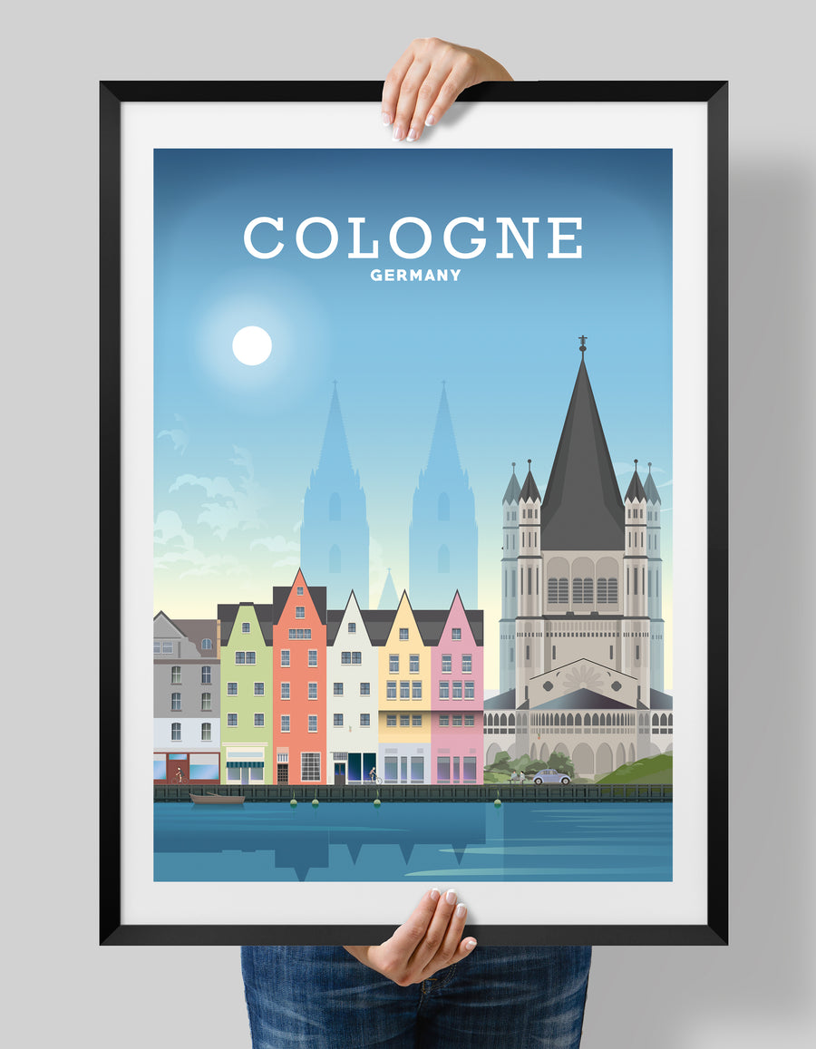 Cologne Poster, Cologne Germany Poster, Travel Art