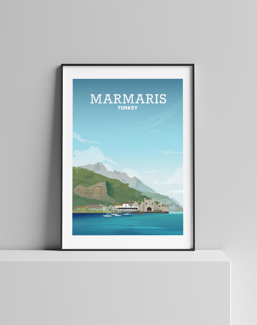Marmaris Poster, Turkey Print, Marmaris Holiday Art