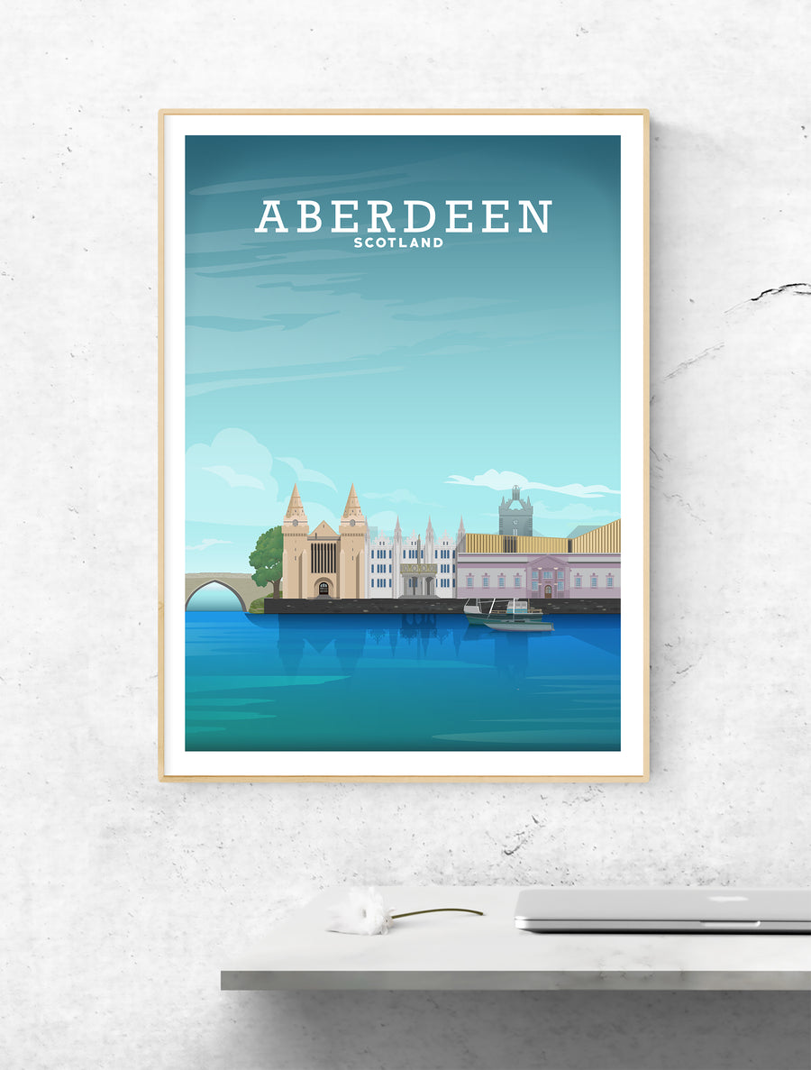 Aberdeen Poster, Aberdeen Print, Aberdeen Scotland Art
