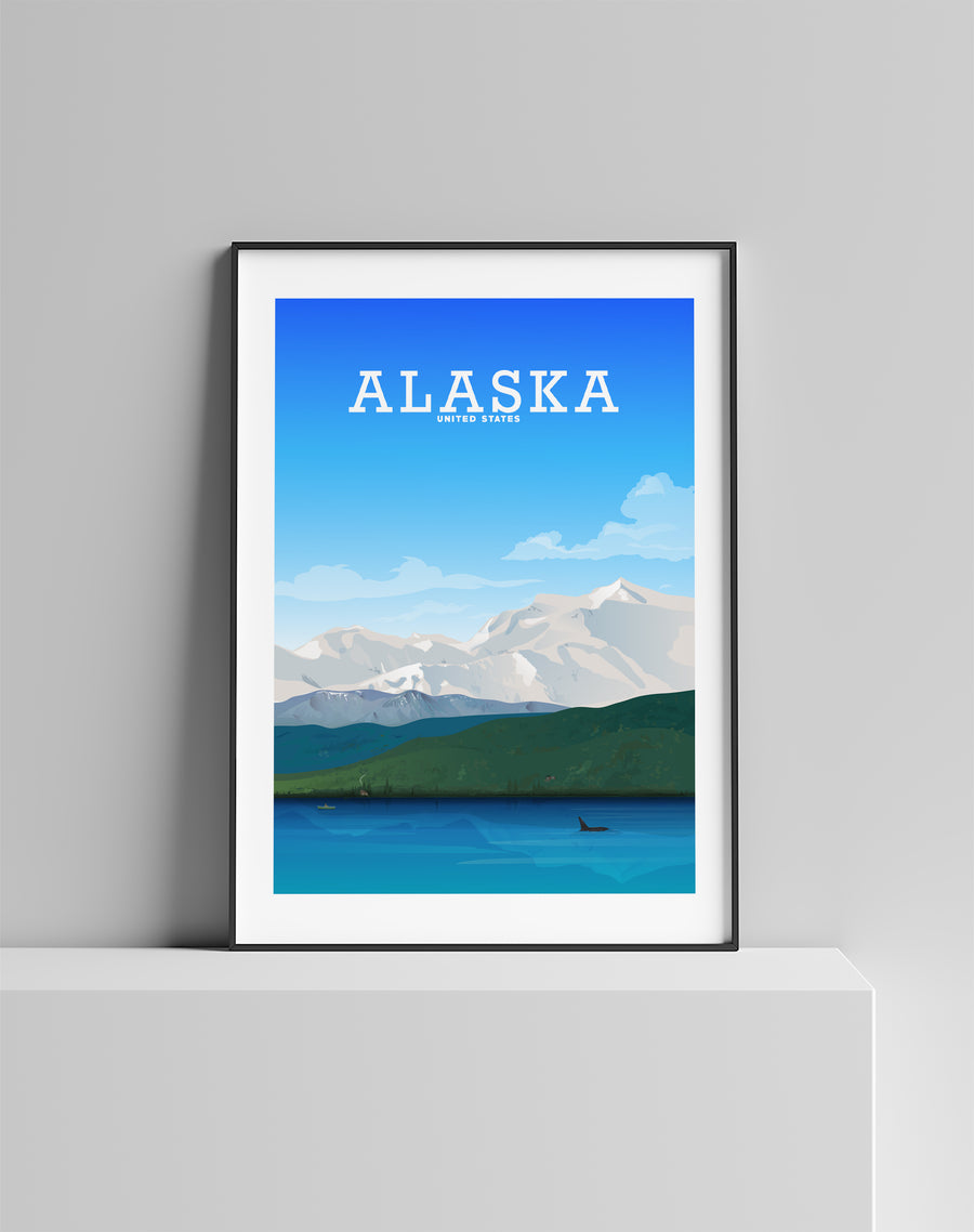 Alaska Print, Alaska Poster, Alaska Travel Art