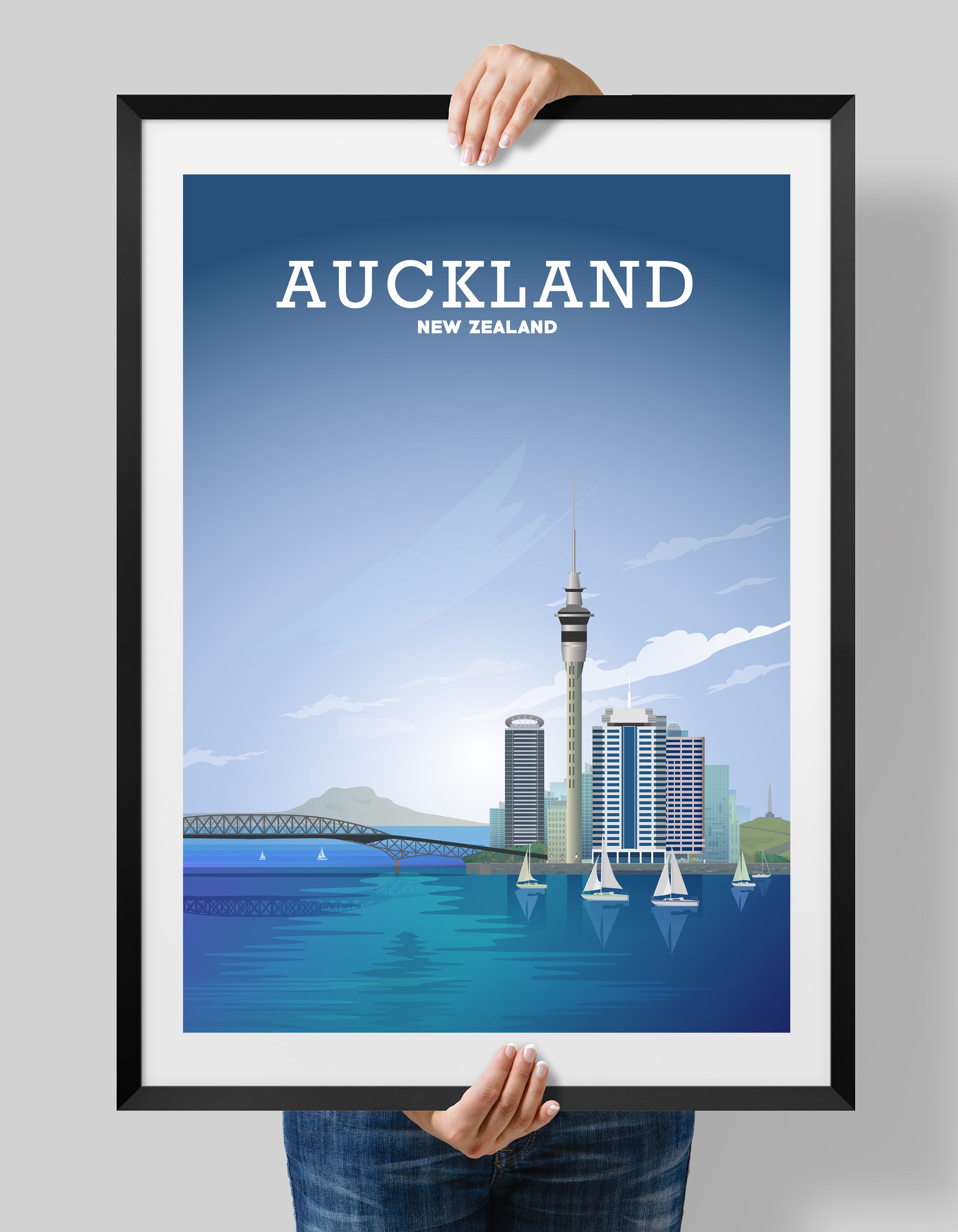 Auckland Print, Auckland Print, Auckland New Zealand Hill View Prints