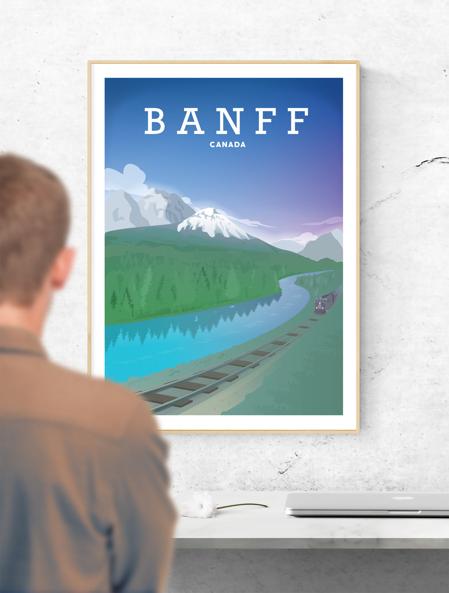 Banff, Canada - Travel Poster, Banff Travel Print