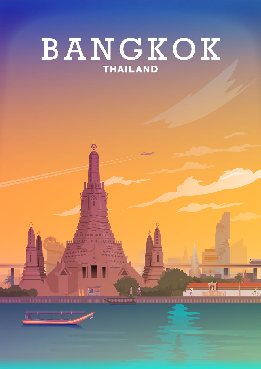 Bangkok, Thailand Travel Print, Travel Poster