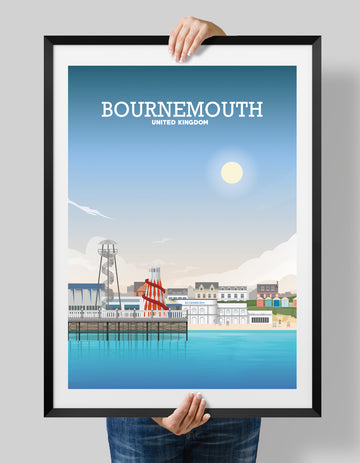 Bournemouth Poster, Bournemouth Wall Art, Dorset Print