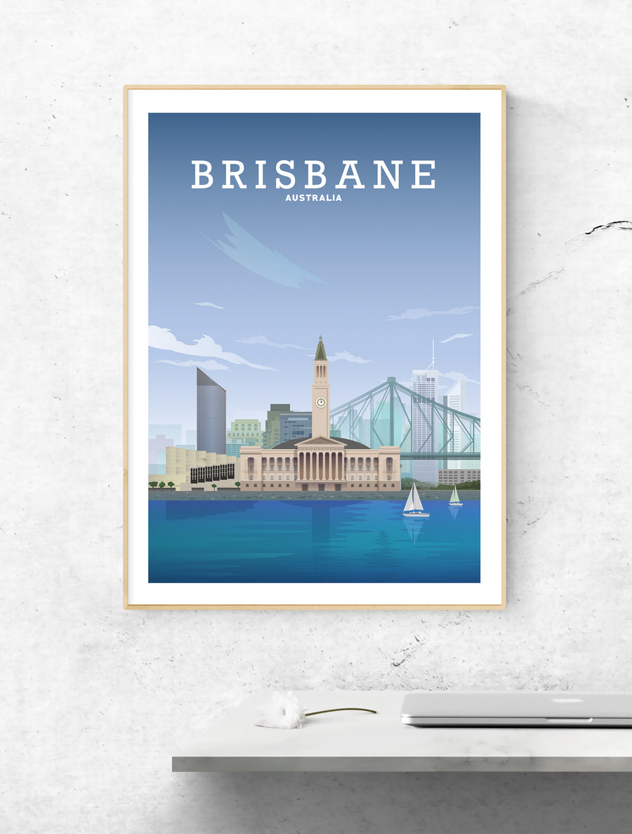 Brisbane Poster, Brisbane Australia Print
