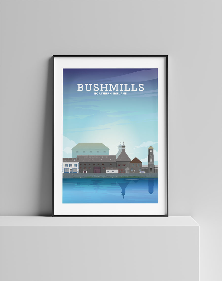 Bushmills Poster, Bushmills Print, Northern Ireland Travel Print