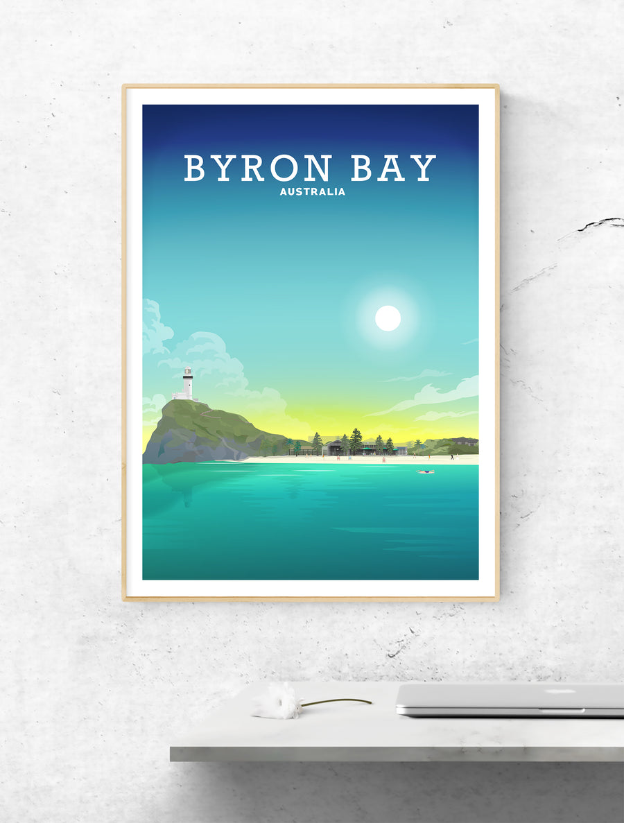 Byron Bay Poster, Byron Bay Print, Australia Travel Art