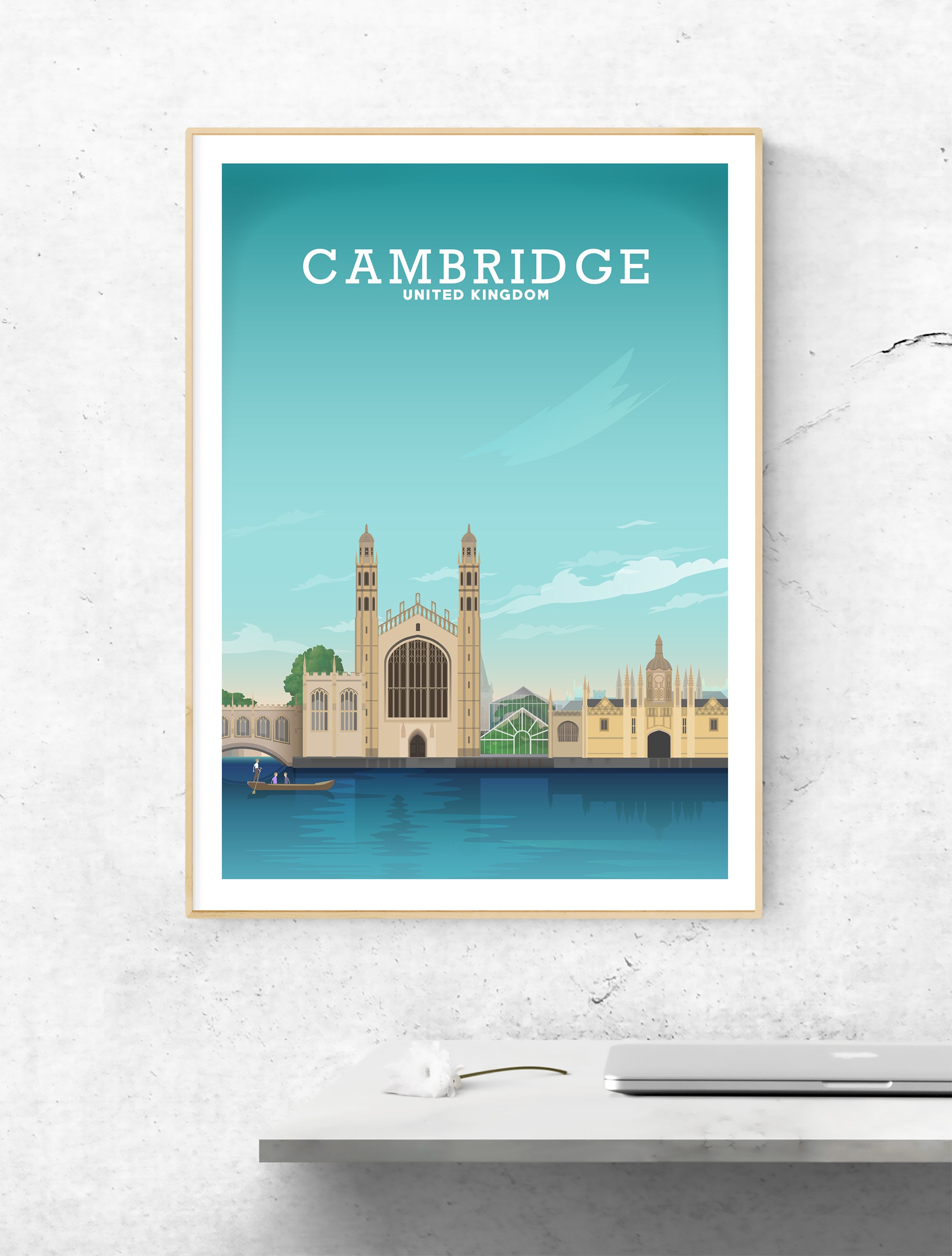 Cambridge Print, Cambridge Poster, Cambridge Art Hill View Prints
