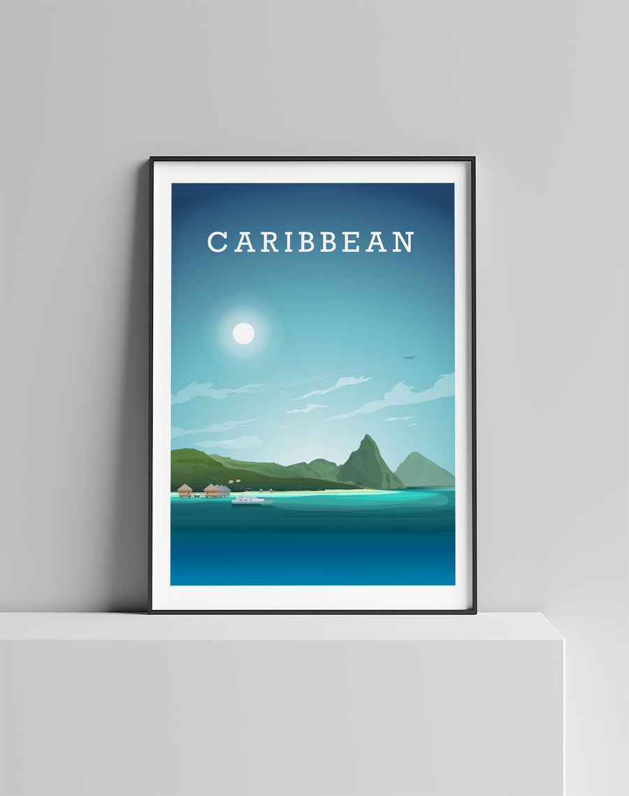 Caribbean Poster, Caribbean Print, Caribbean Art, Barbados, Jamaica,