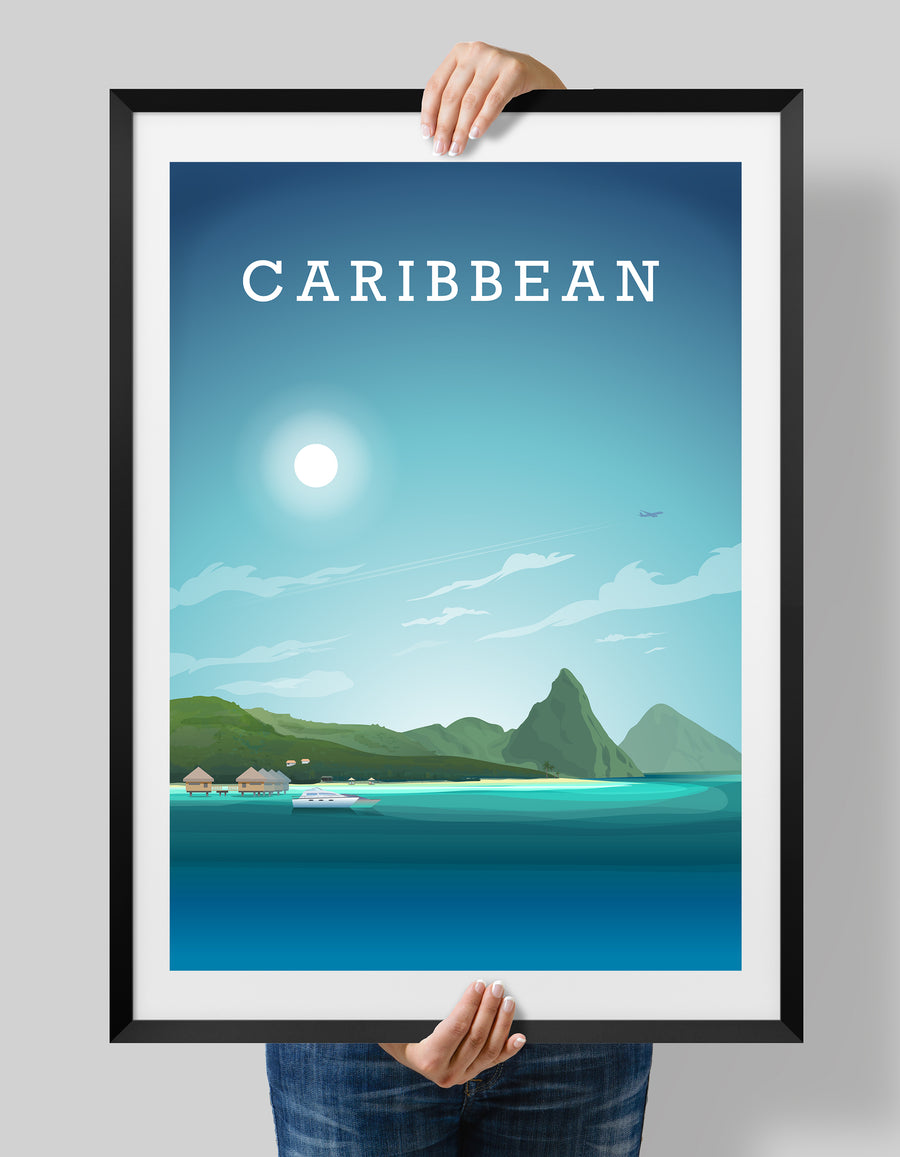 Caribbean Poster, Caribbean Print, Caribbean Art, Barbados, Jamaica,