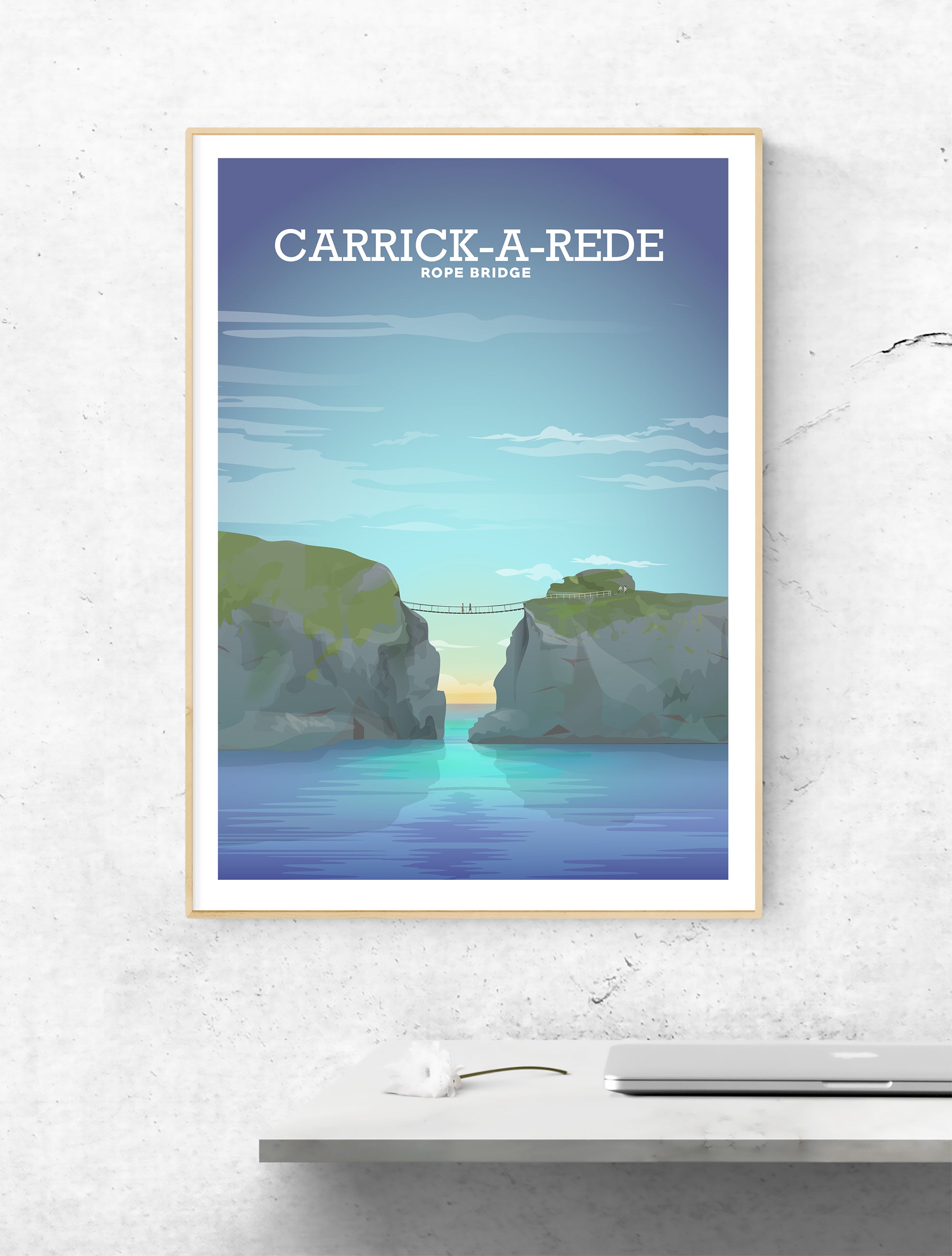 Carrick A Rede Rope Bridge, Belfast Print – Hill View Prints