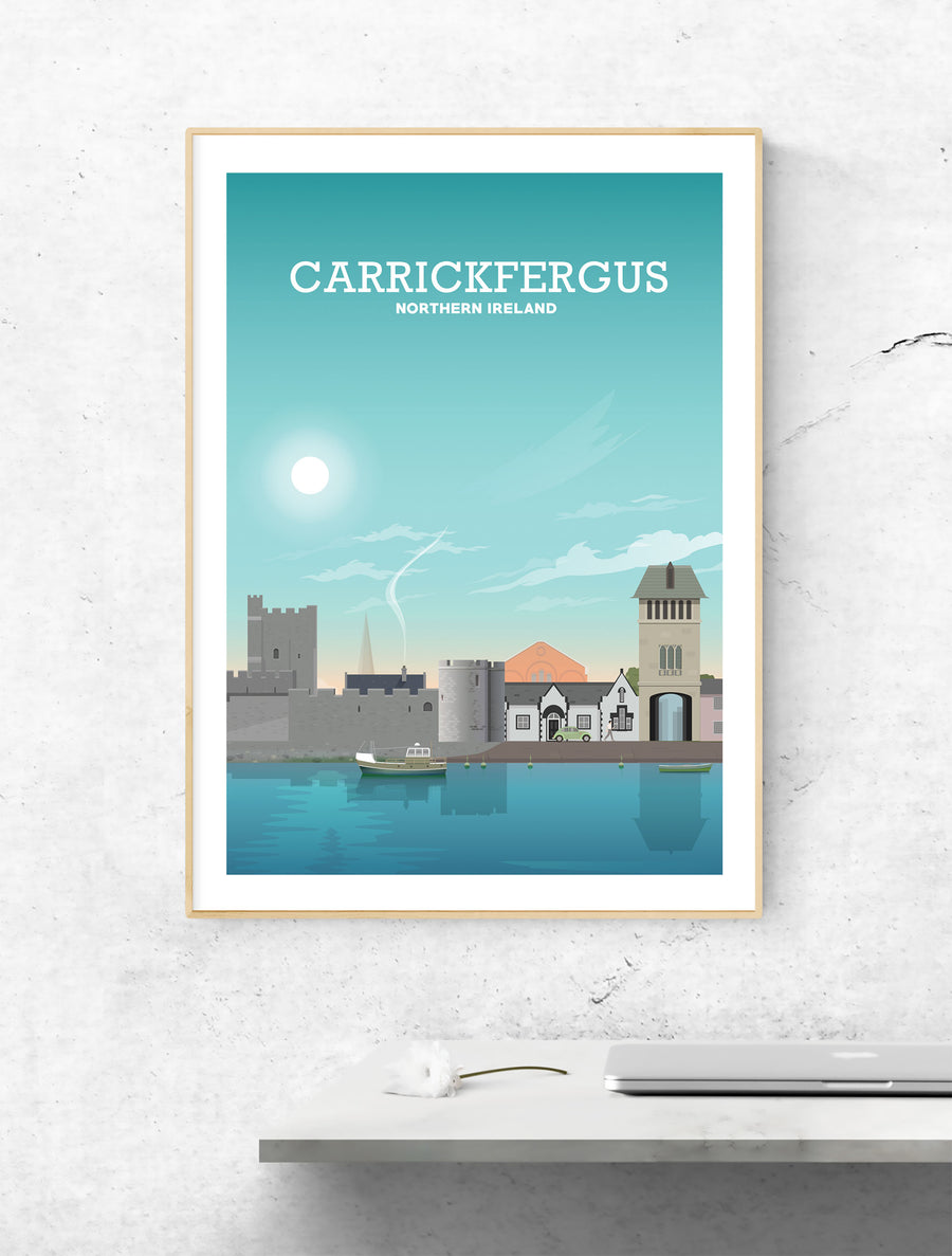 CarrickFergus Castle, Carrick Print, Carrick Poster, Northern Irish Gifts
