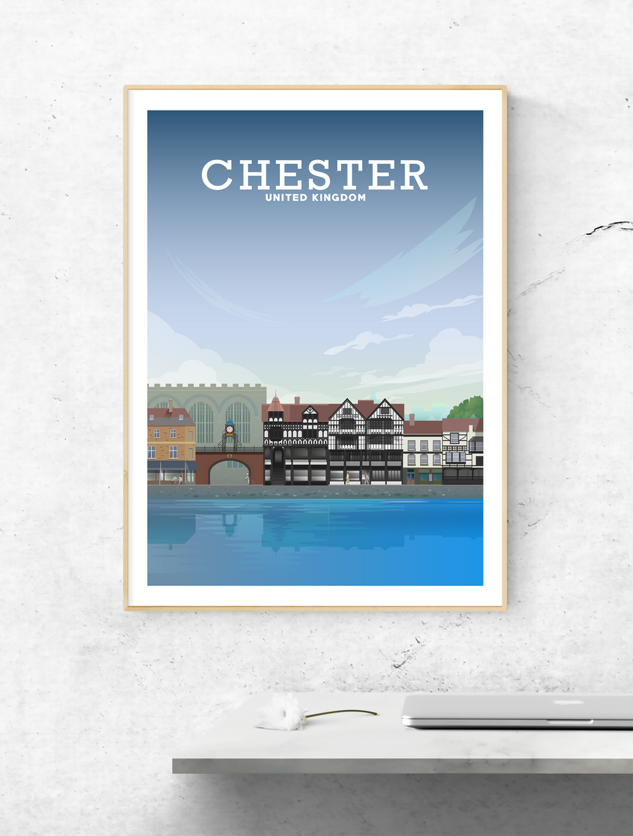 Chester England, Chester Print Cheshire Art