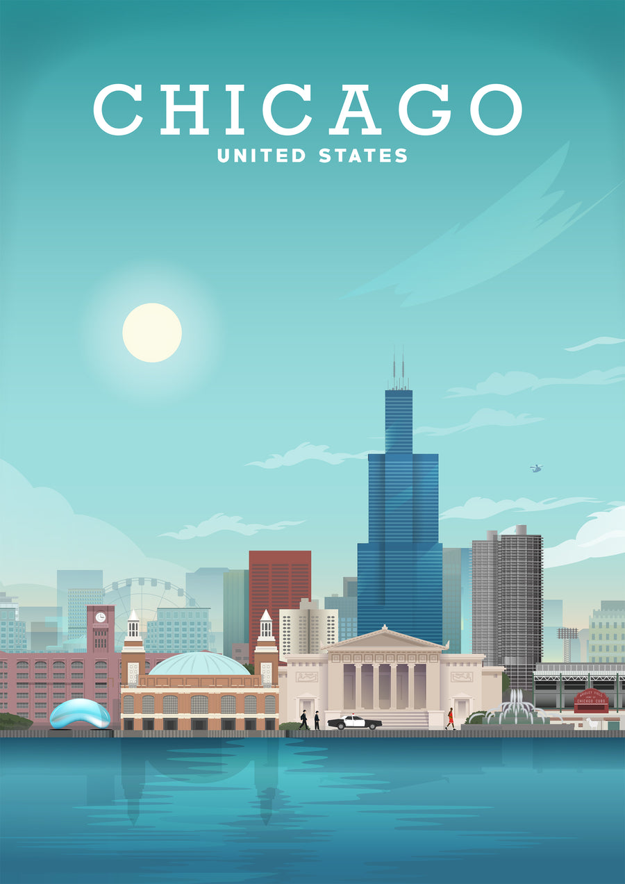 Chicago Print, Chicago Poster by Hillview Prints
