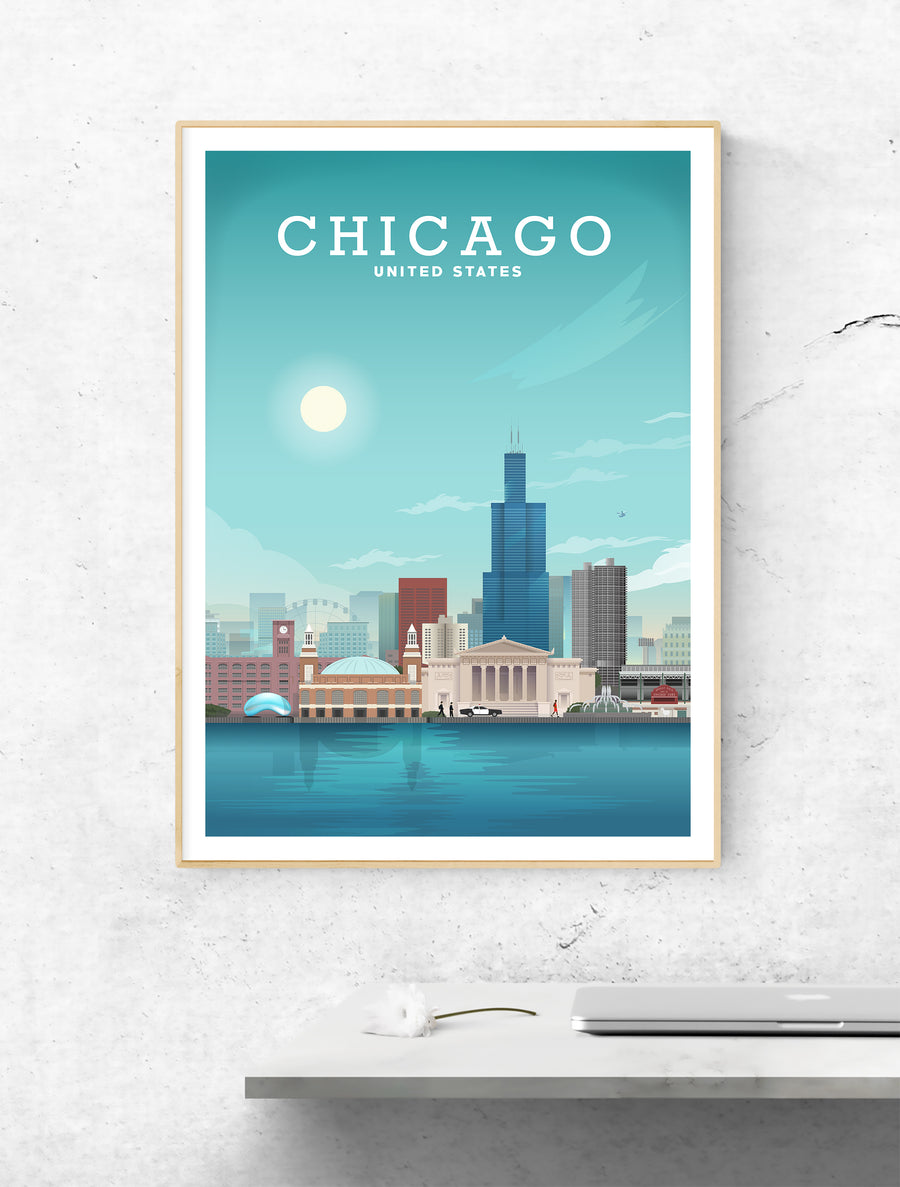 Chicago Print, Chicago Poster by Hillview Prints