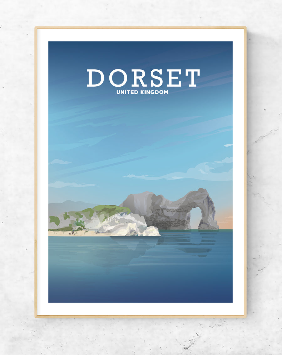 Dorset Poster, Durdle Door Print, Jurassic Coast England