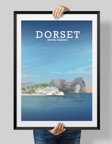 Dorset Poster, Durdle Door Print, Jurassic Coast England