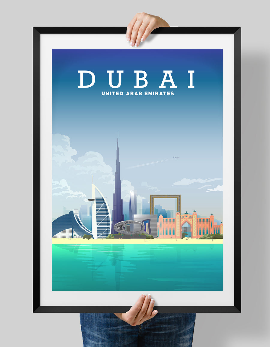 Dubai Print, Dubai Travel Poster, Dubai Art