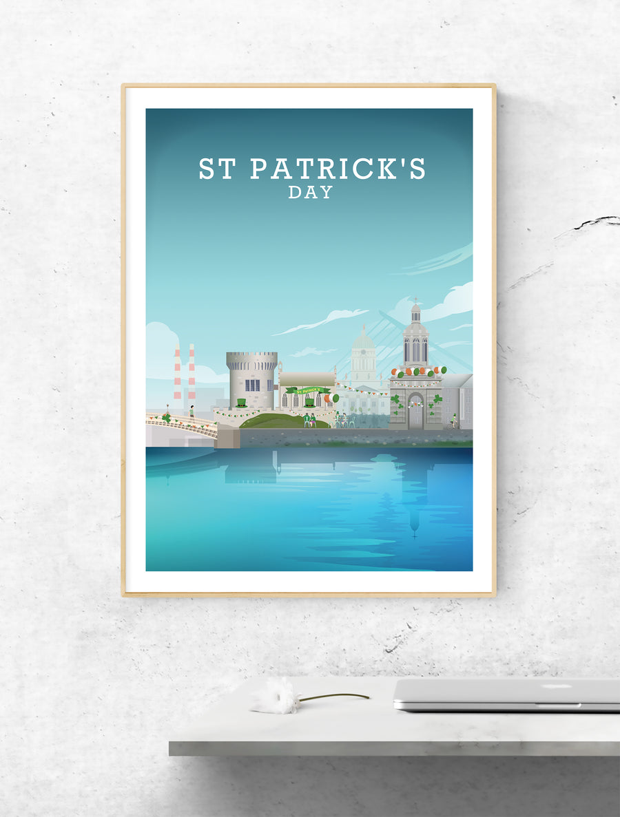 St Patricks Day Print, Dublin Poster, Irish Gifts