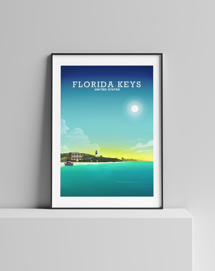 Florida Keys Print, Key West Poster, Florida USA
