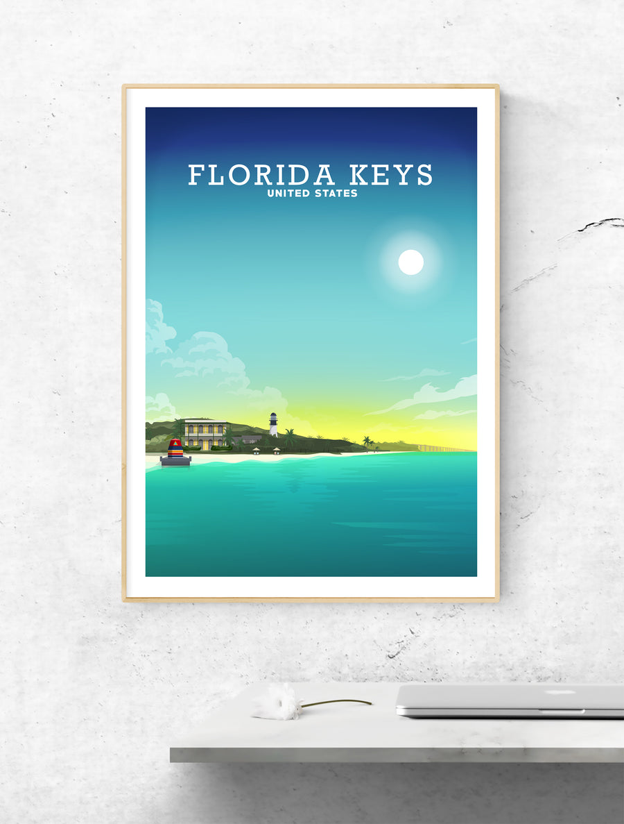 Florida Keys Print, Key West Poster, Florida USA