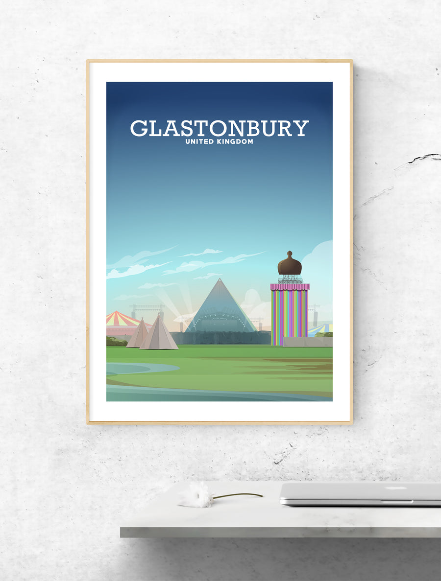 Glastonbury Print, Glastonbury Poster, Glastonbury Festival