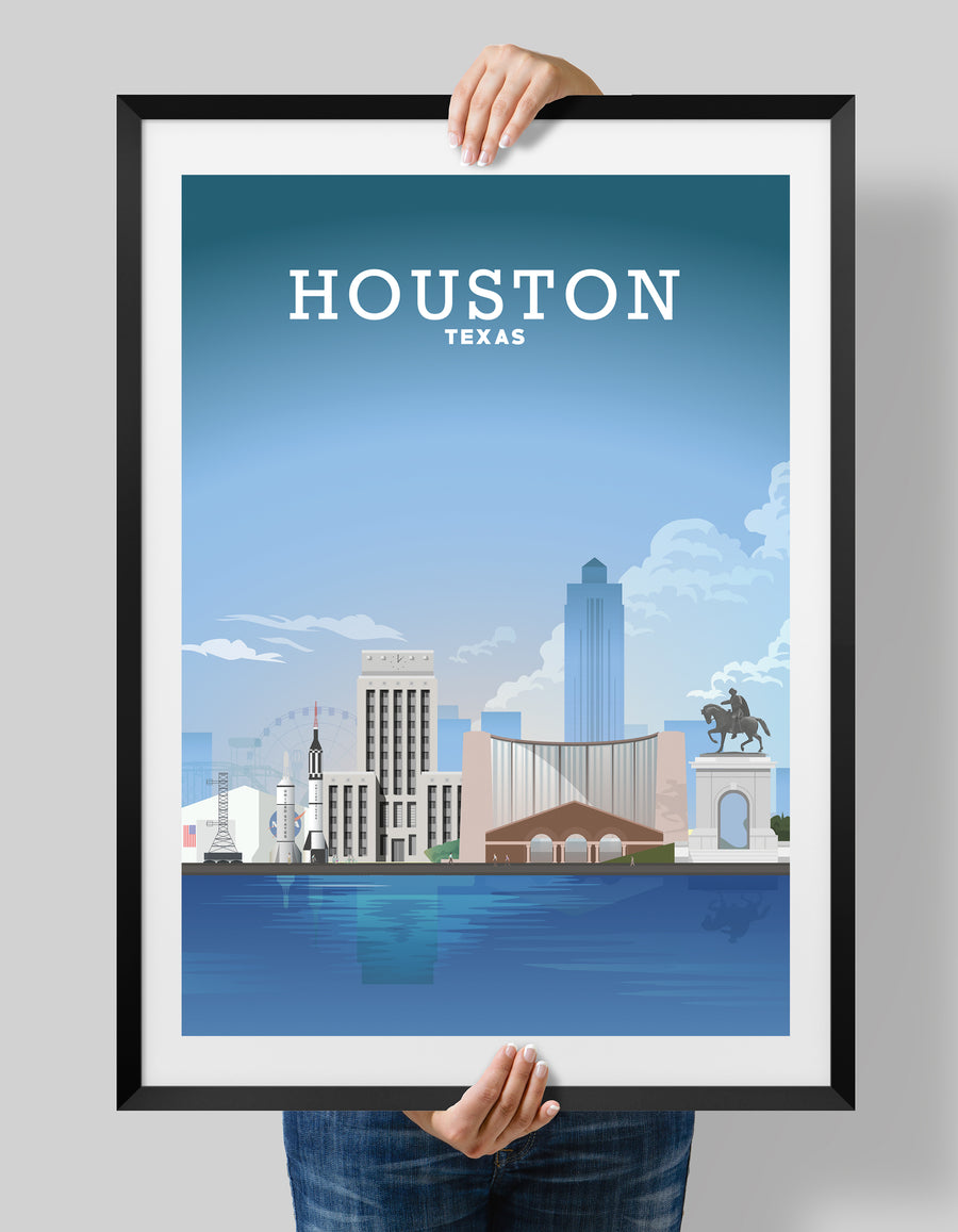 Houston Poster, Houston Print, Houston Texas Cityscape
