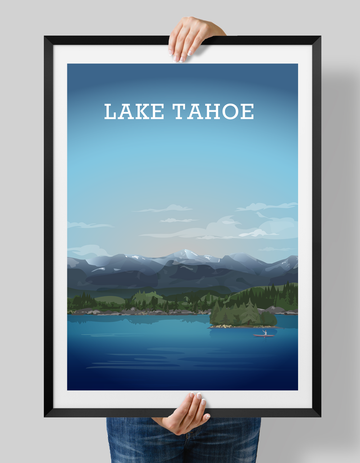 Lake Tahoe Poster, National Park USA, Sierra Nevada