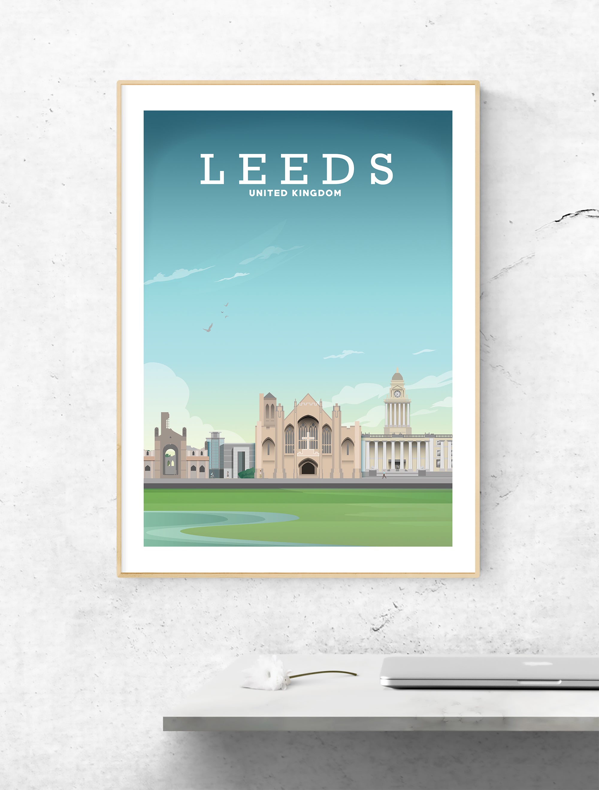 Leeds Print, Leeds Poster, Leeds England – Hill View Prints