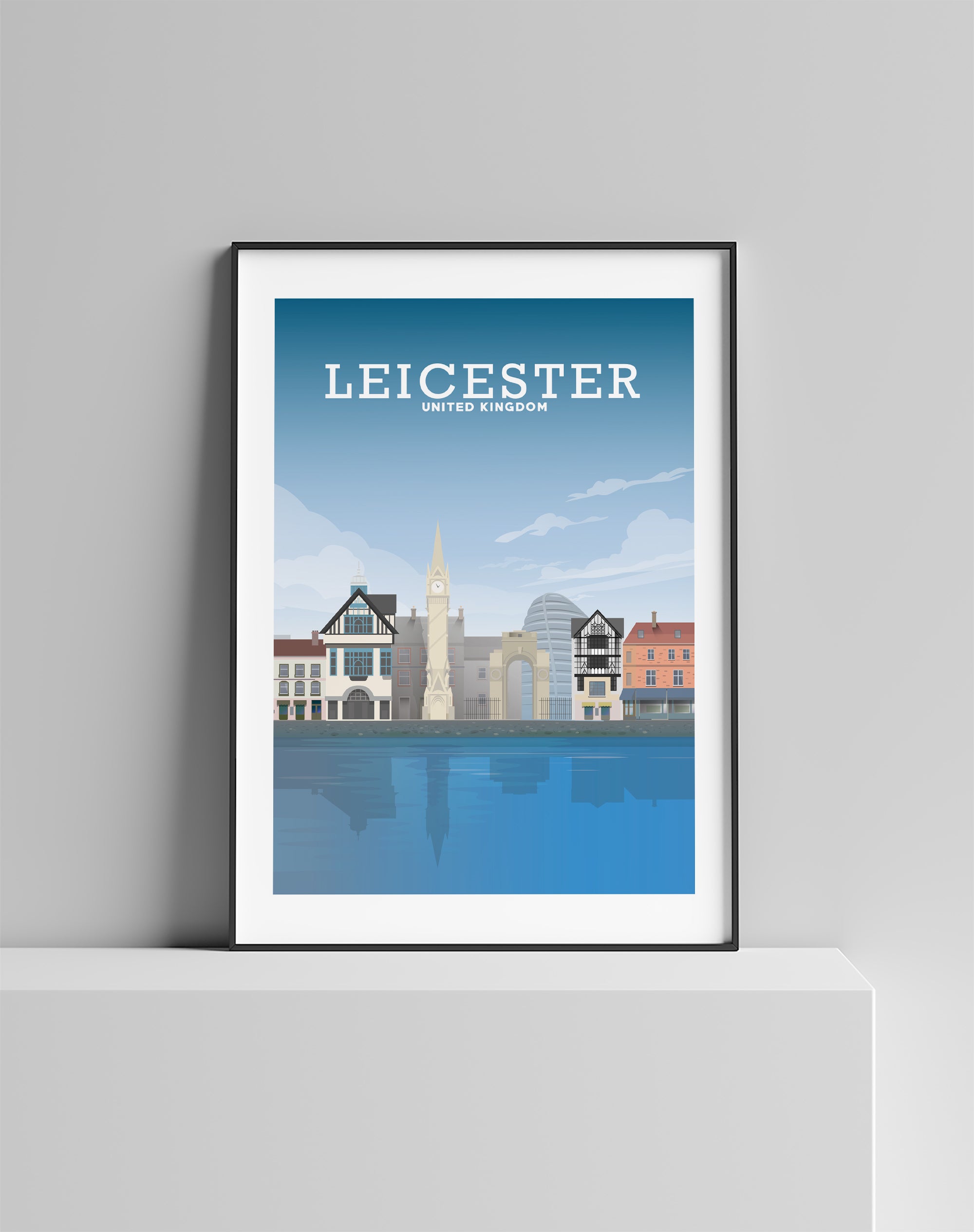 Leicester Print, Leicester Poster Hill View Prints