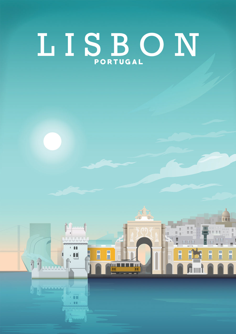 Lisbon Portugal Print, Lisbon Poster, Lisbon Travel Art