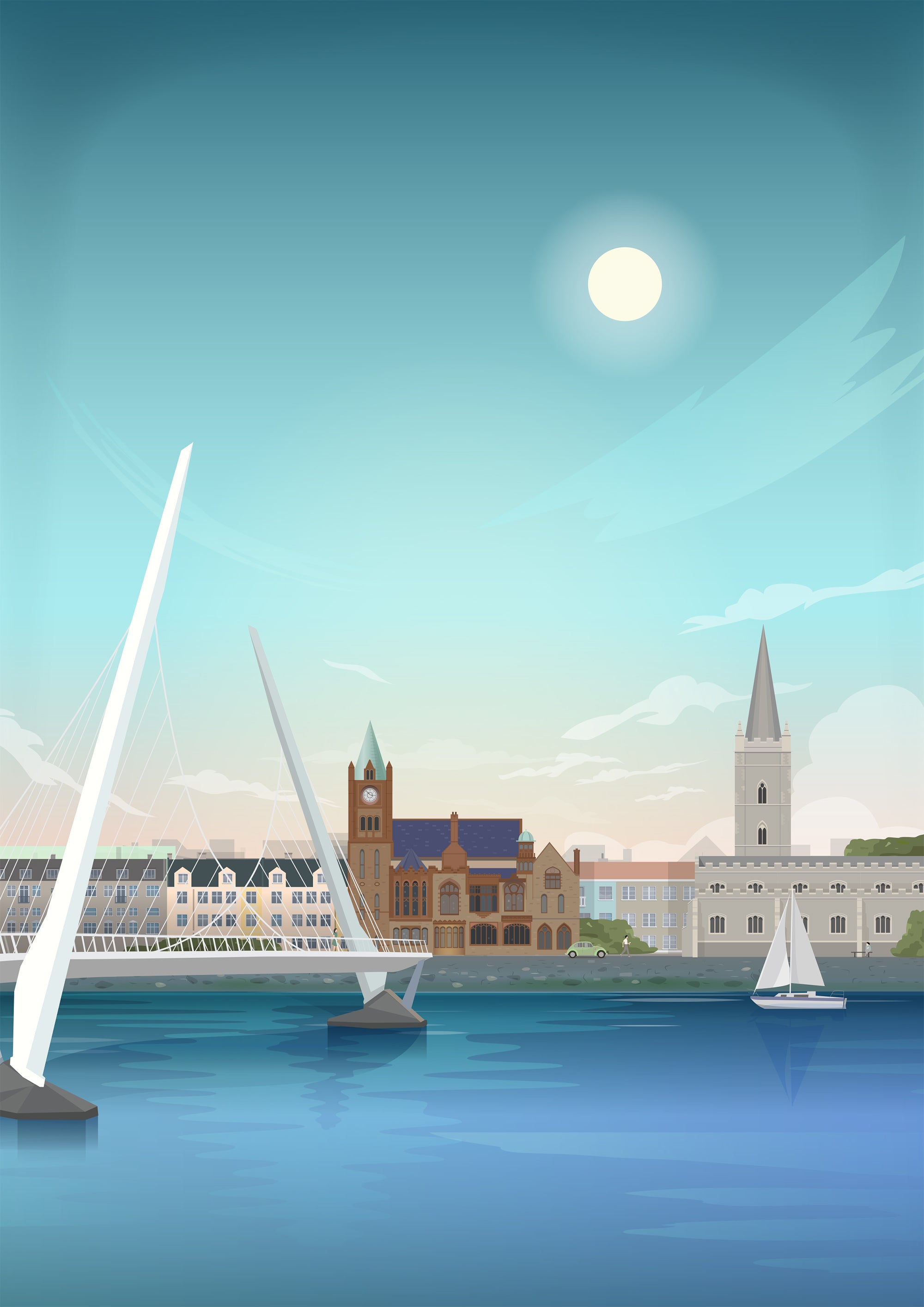 Derry Londonderry, Northern Ireland Print / Poster – Hill View Prints