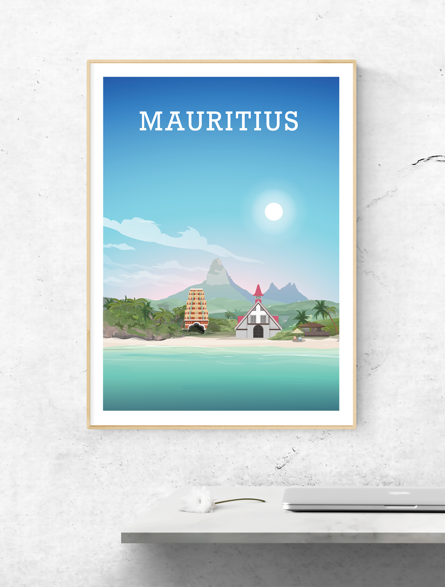 Mauritius Print, Mauritius Honeymoon Poster