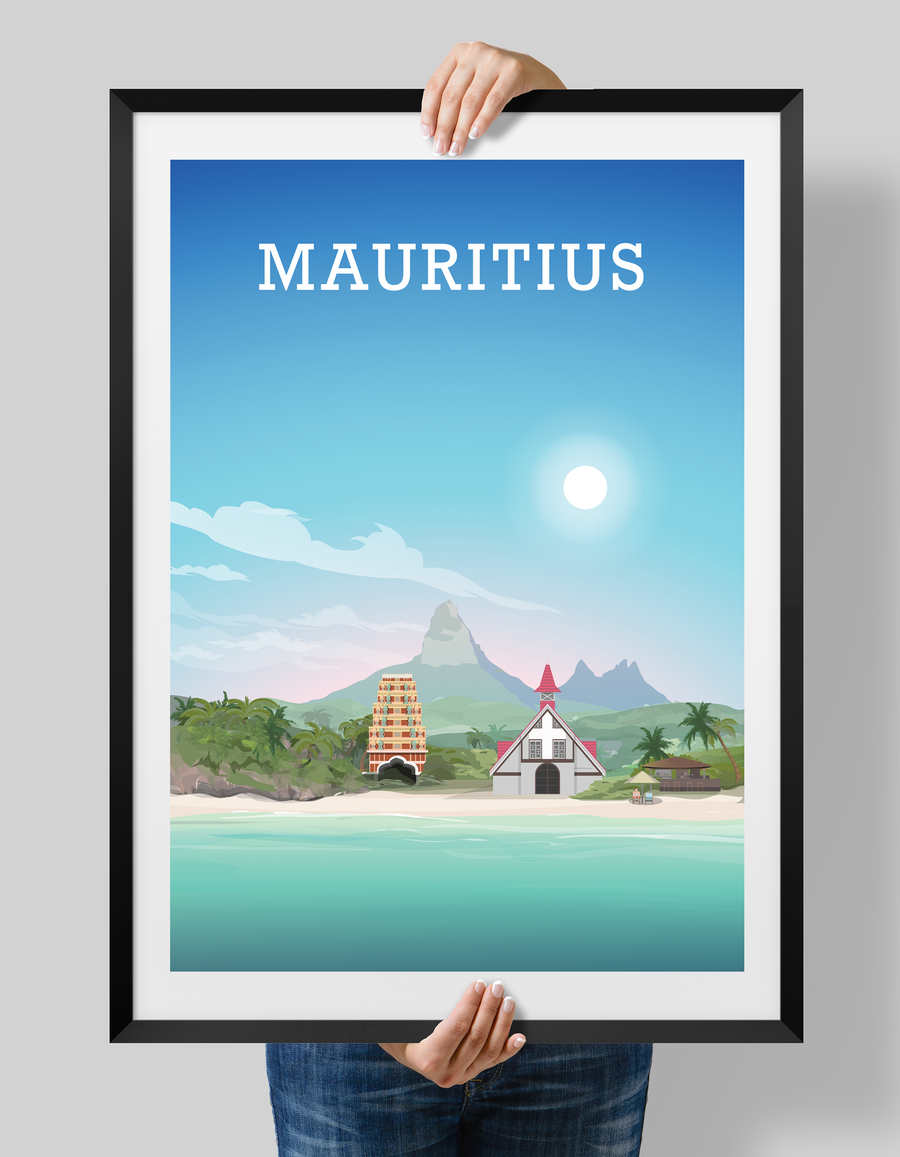 Mauritius Print, Mauritius Honeymoon Poster