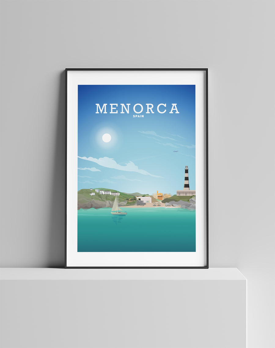 Menorca Print, Balearic Island Poster, Mahon Art
