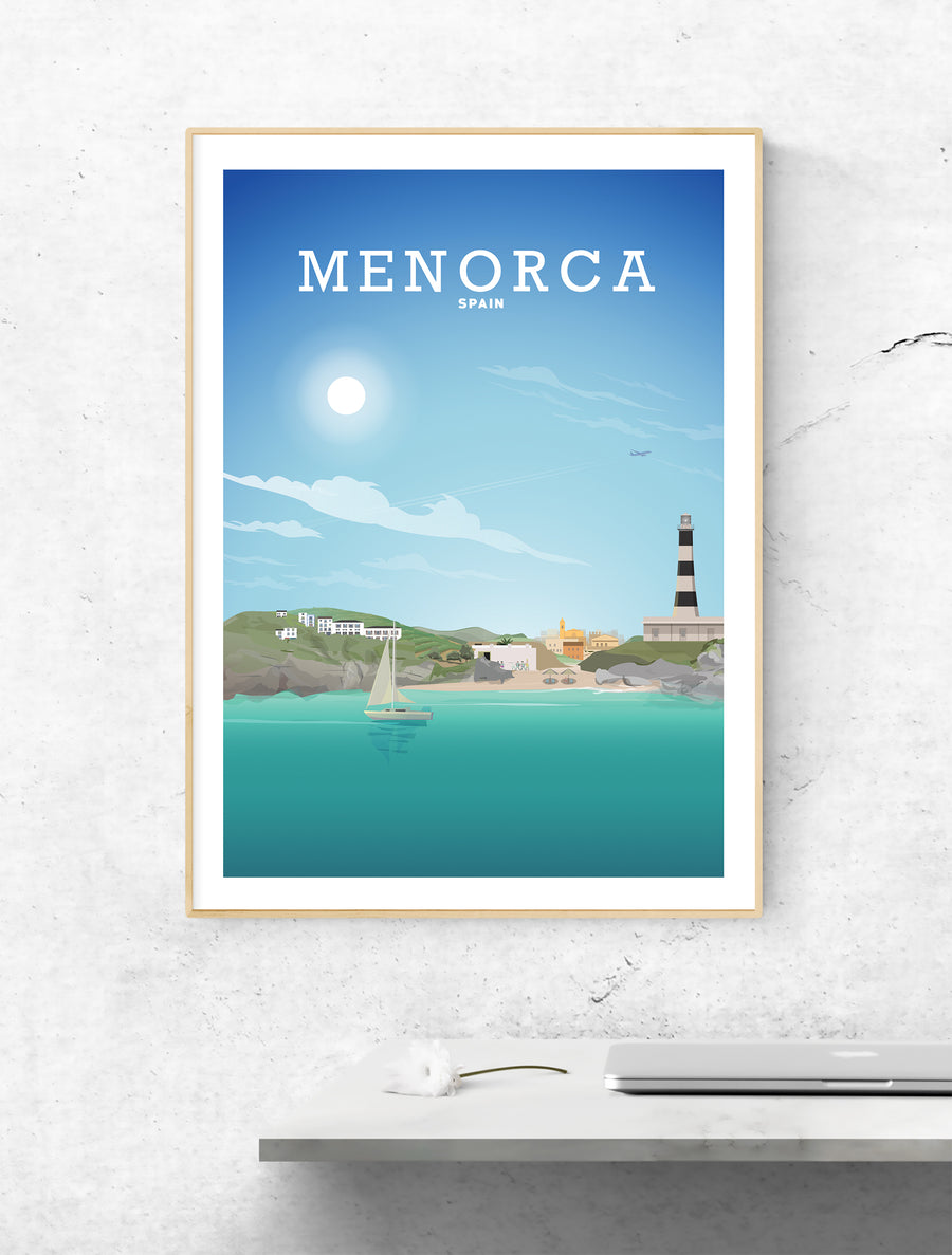 Menorca Print, Balearic Island Poster, Mahon Art