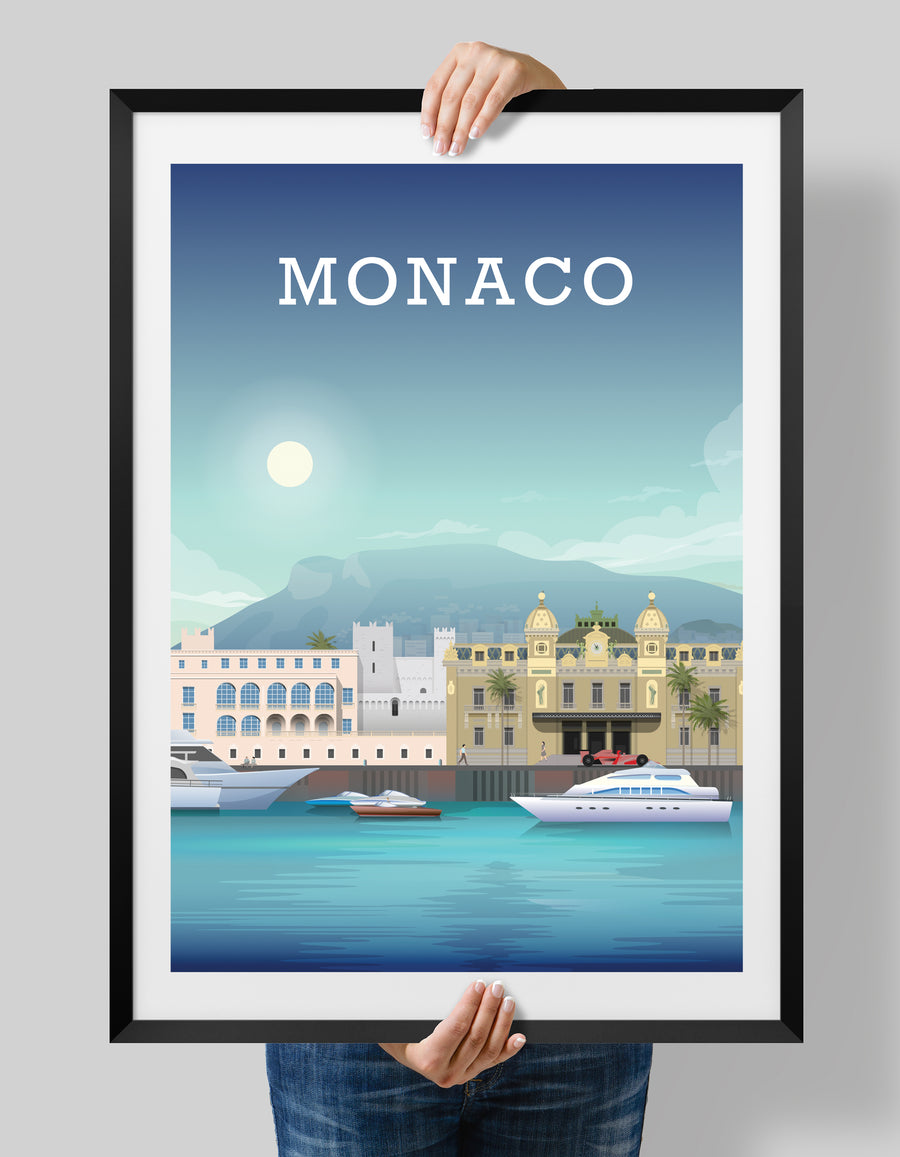 Monaco Print, Monte Carlo Art, Monaco Poster