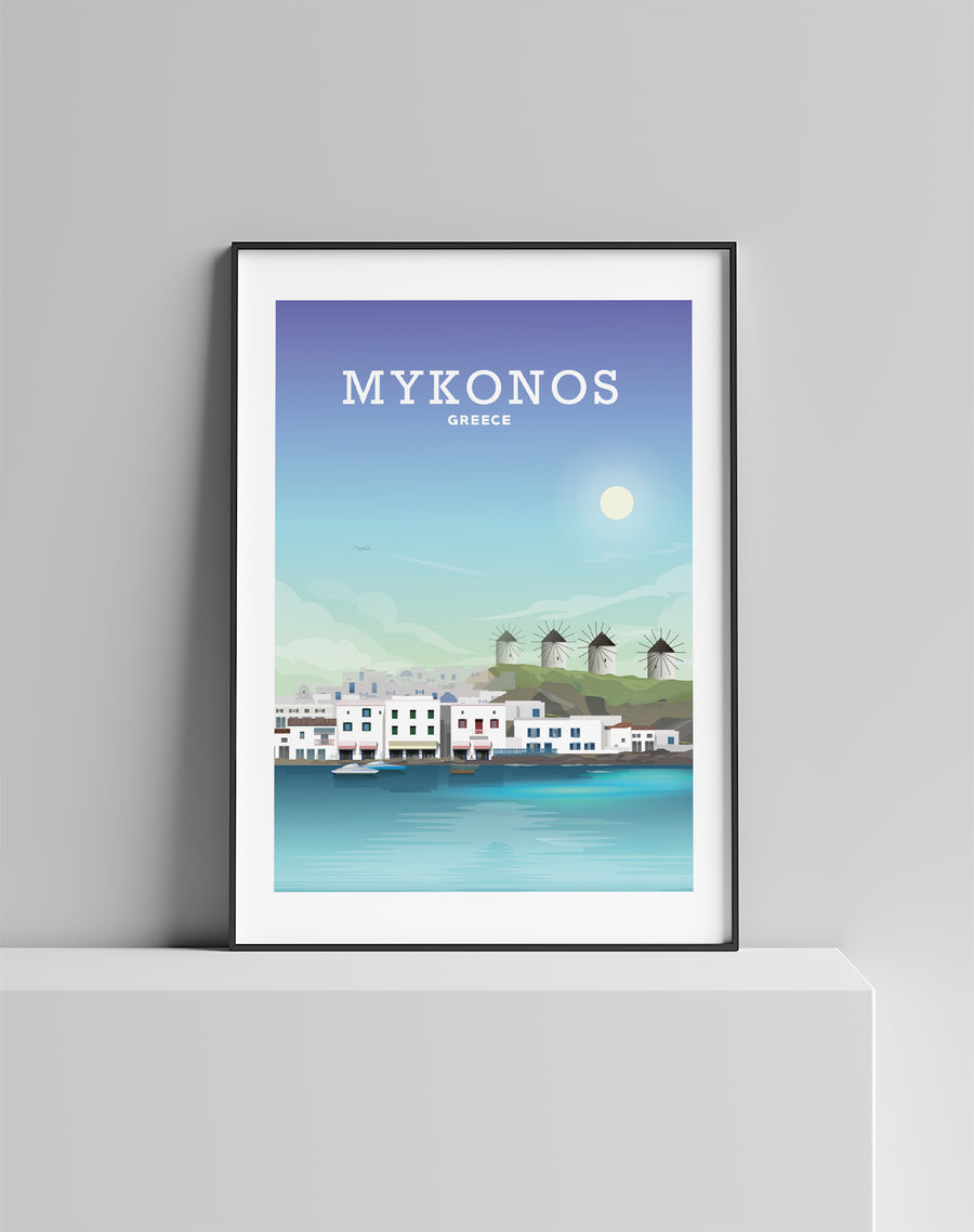 Mykonos Poster, Greek Islands Print, Mykonos Print