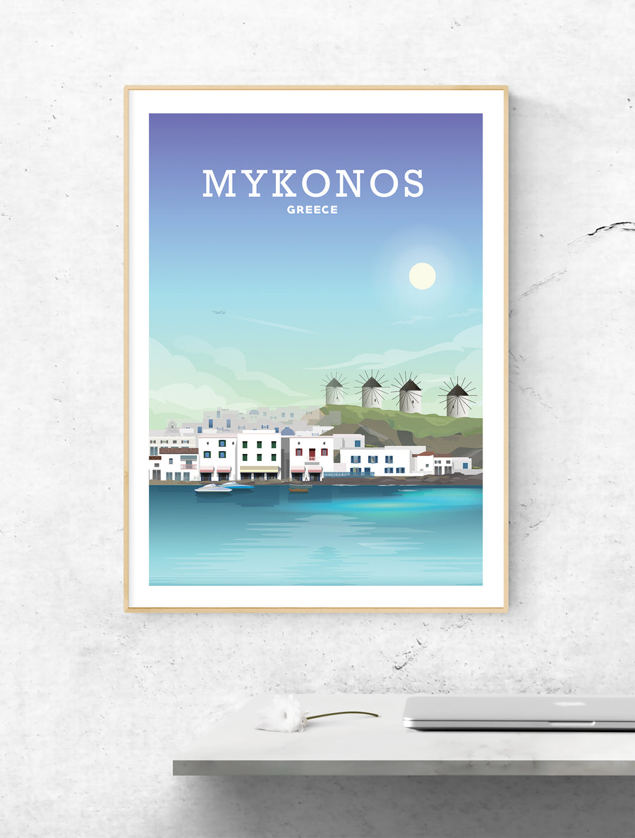 Mykonos Poster, Greek Islands Print, Mykonos Print