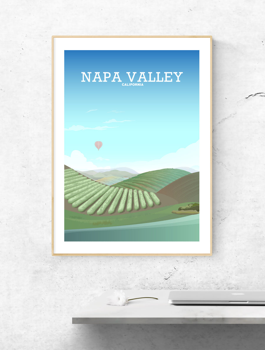 Napa Valley Poster, San Francisco Wall Art, Wine Country USA