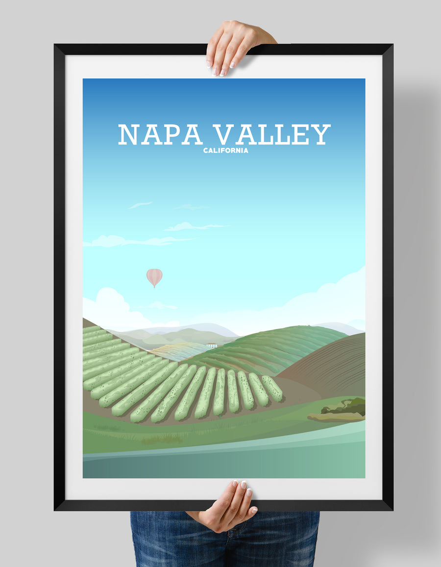 Napa Valley Poster, San Francisco Wall Art, Wine Country USA