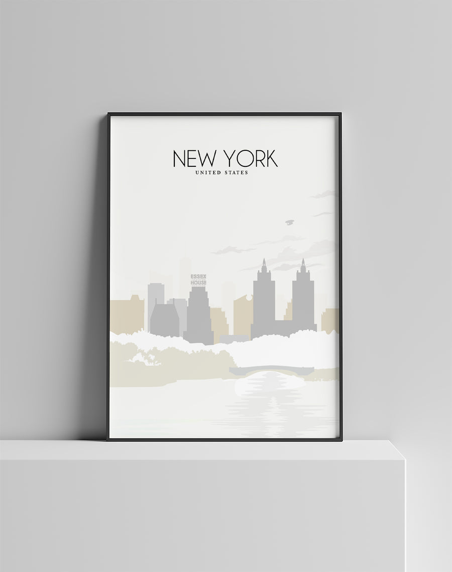 Neutral New York Poster, New York Print Monochrome
