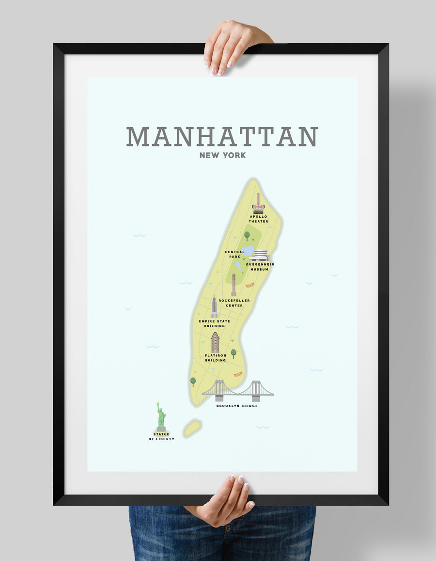 Manhattan Map, New York  Map, Manhattan Print