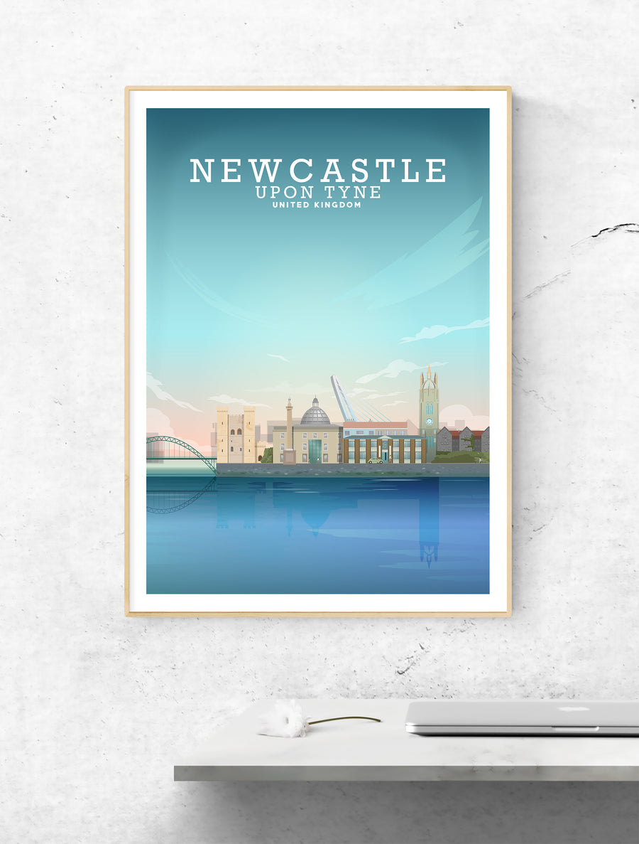 Newcastle Upon Tyne Print, Newcastle Upon Tyne Poster