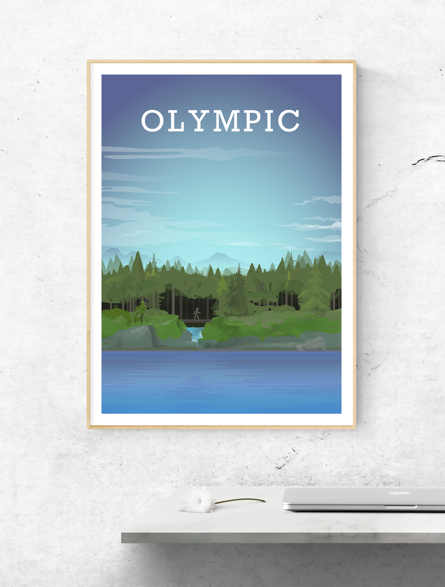 Olympic National Park, US State Parks, Poster Park Art