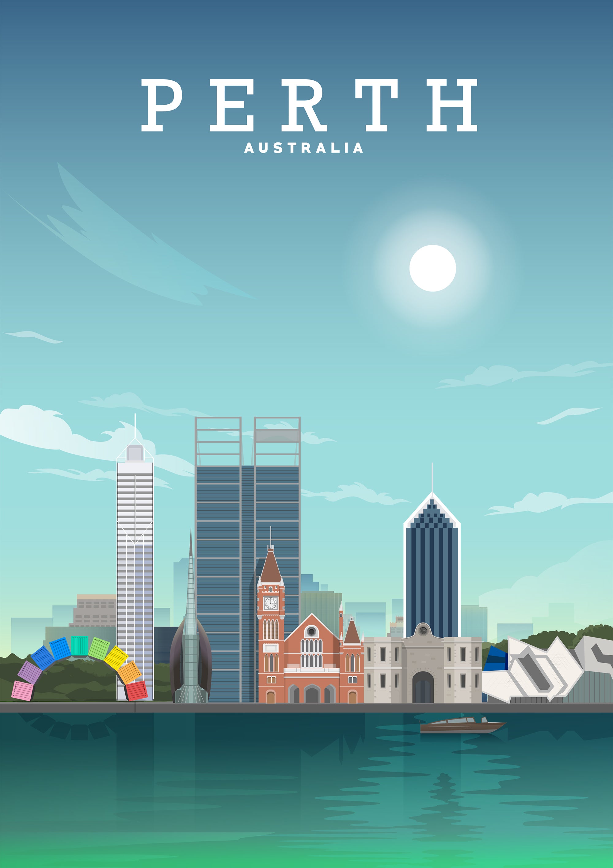 Perth Australia, Perth Poster, Perth Print, Perth WA – Hill View Prints