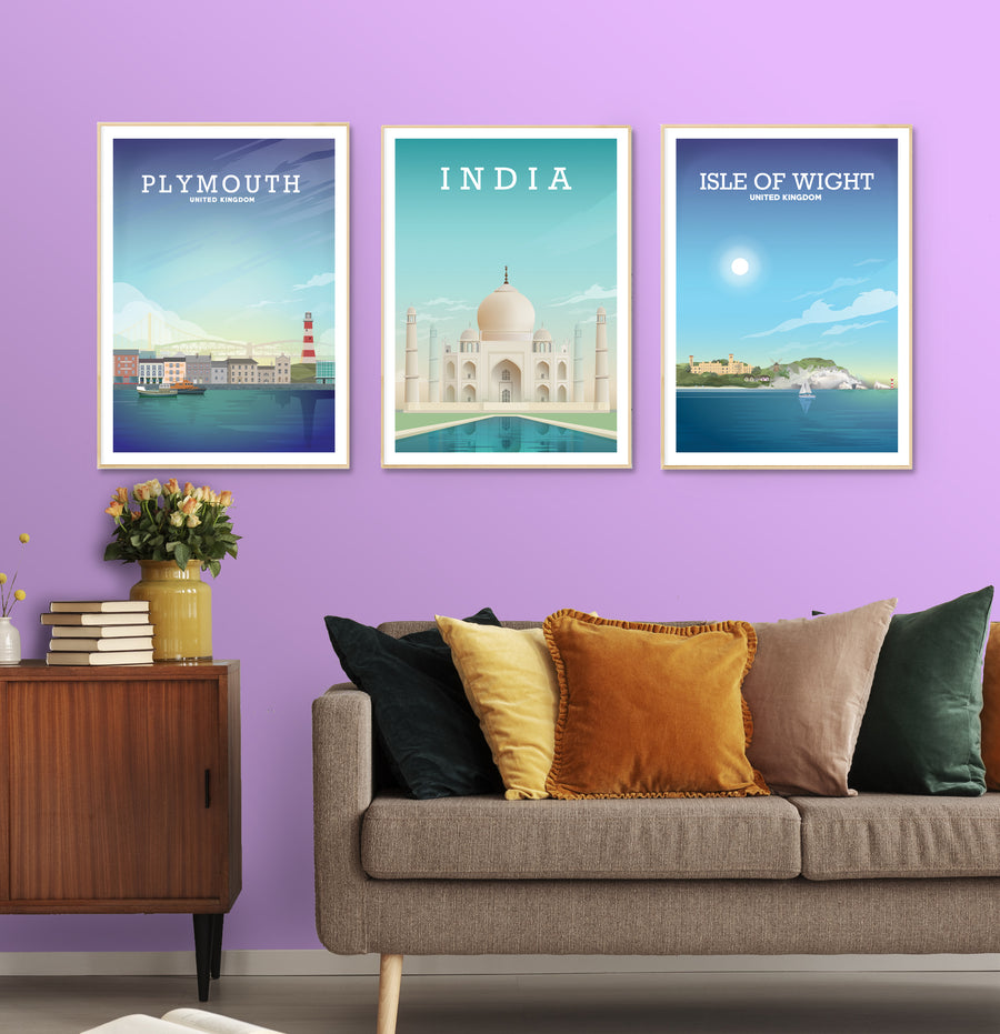 Taj Mahal Print, India Poster, Asia Travel Art